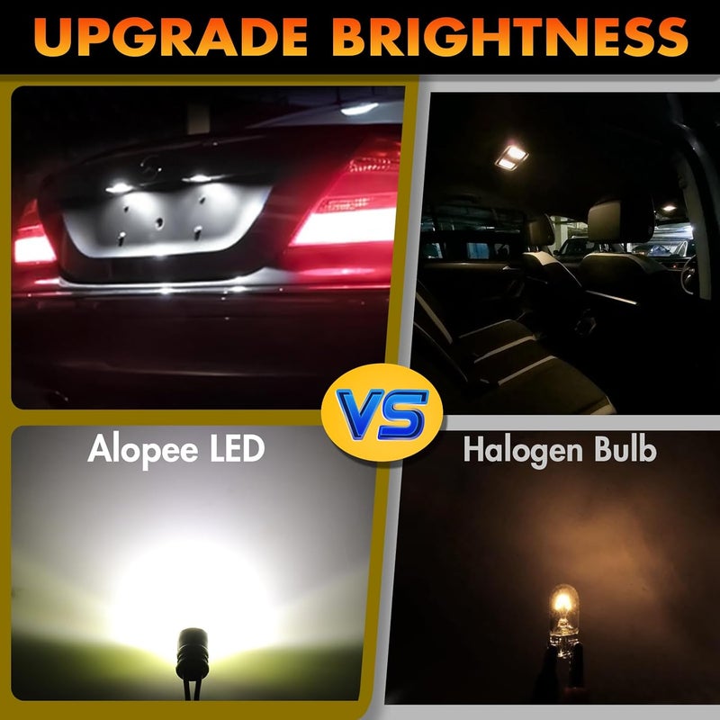 Alopee 30-Pack Mini 194 Led Light Bulb White Acrylic T10 Wedge Led Bulb DC 12V Replacement for 168 193 198 2825 W5W Car Instrument Panel Light License Plate Marker Lighting - Image 5